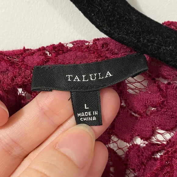 Talula Burgundy Lace Long Sleeve Shirt | Large - Picture 7 of 9